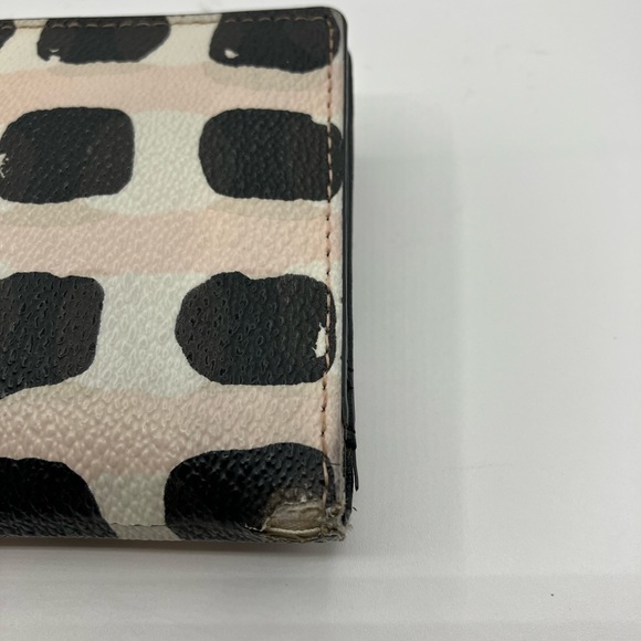 KATE SPADE Leather Patterned Wallet White Black Pink - Picture 8 of 14